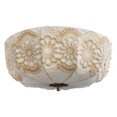 Designer suédois, affleurant, tissu, laiton, Suède, années 1960