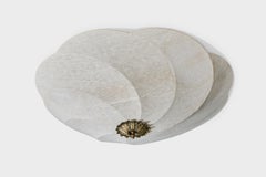 Designer suédois, affleurant, tissu, laiton, Suède, années 1960