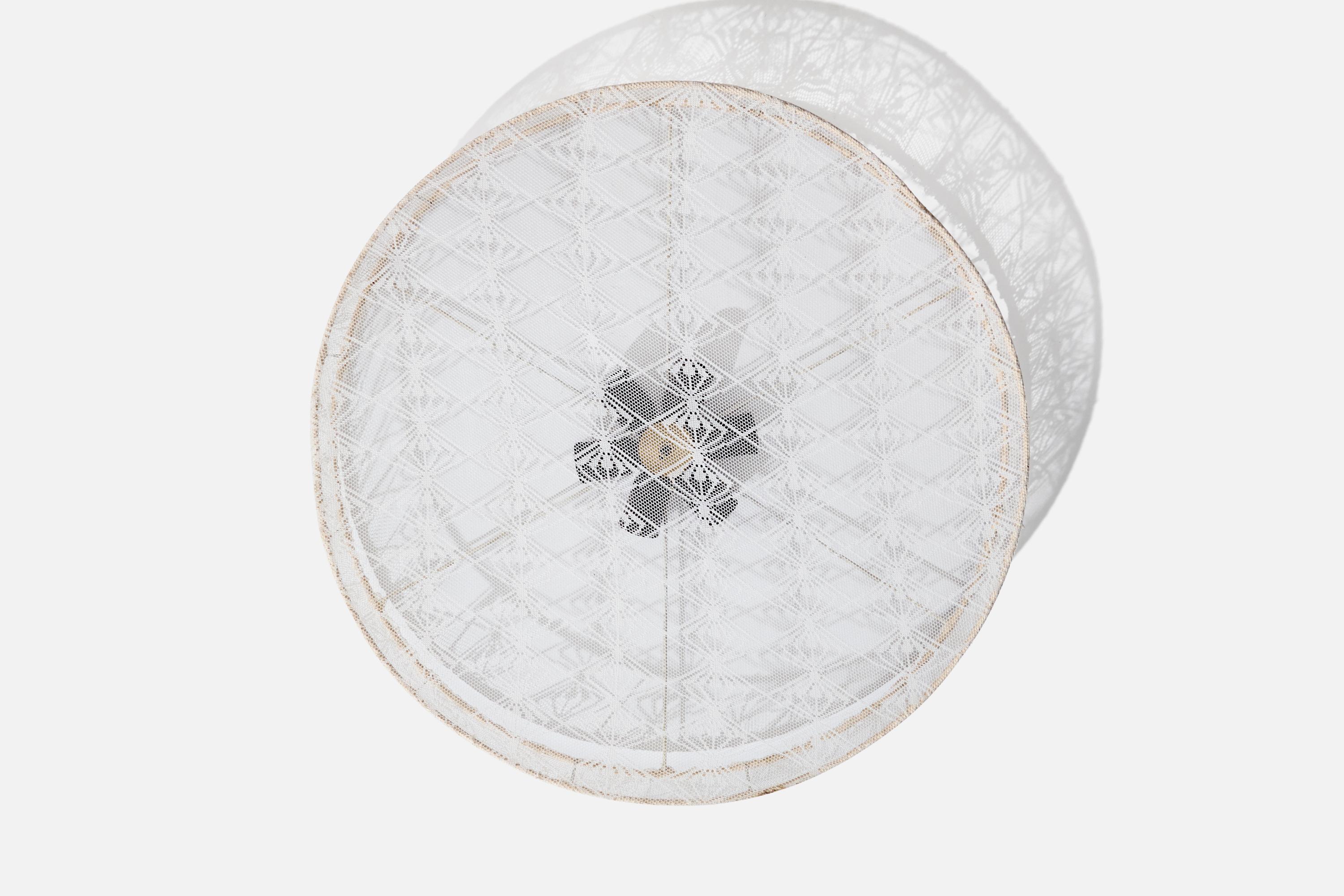 Swedish Designer, Flush Mount, Fabric, Metal, Sweden, 1960s (Moderne der Mitte des Jahrhunderts) im Angebot