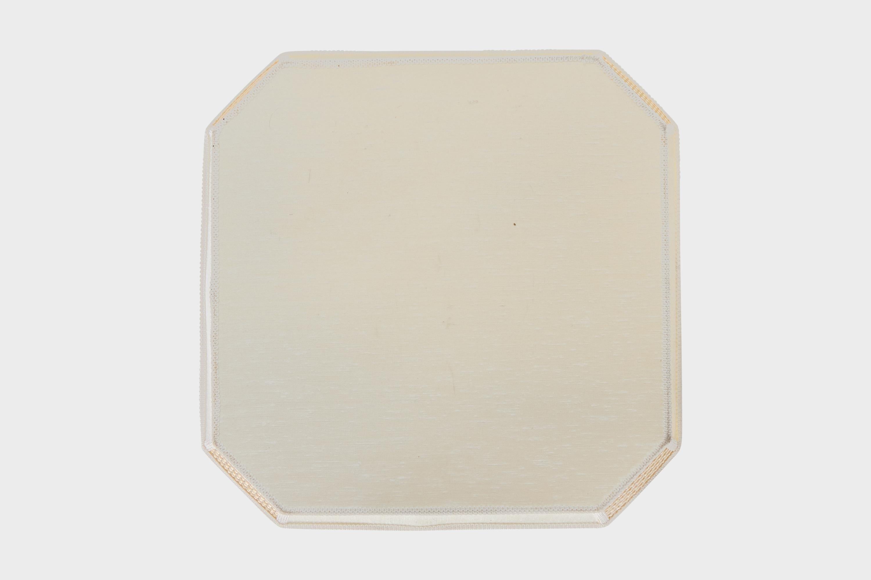 Swedish Designer, Flush Mount, Fabric, Raffia, Sweden, 1970s In Good Condition For Sale In High Point, NC