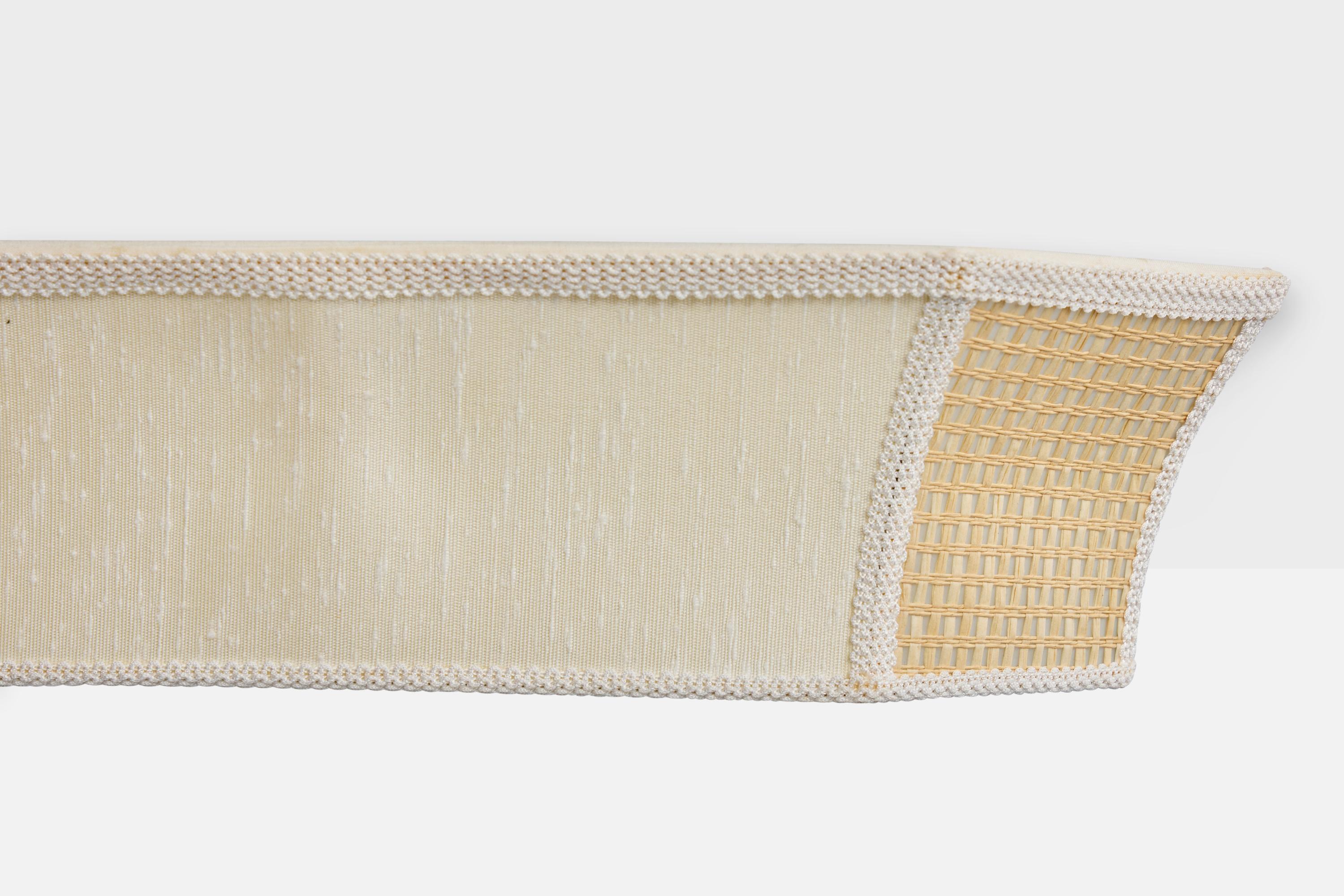 Swedish Designer, Flush Mount, Fabric, Raffia, Sweden, 1970s For Sale 1