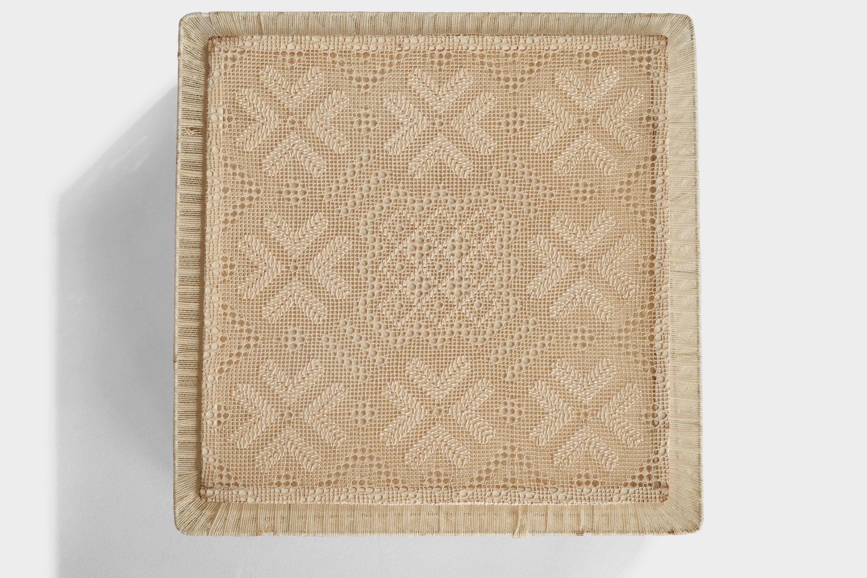 An embroidery fabric flush mount designed and produced Sweden, 1950s.

Overall Dimensions: 5.875