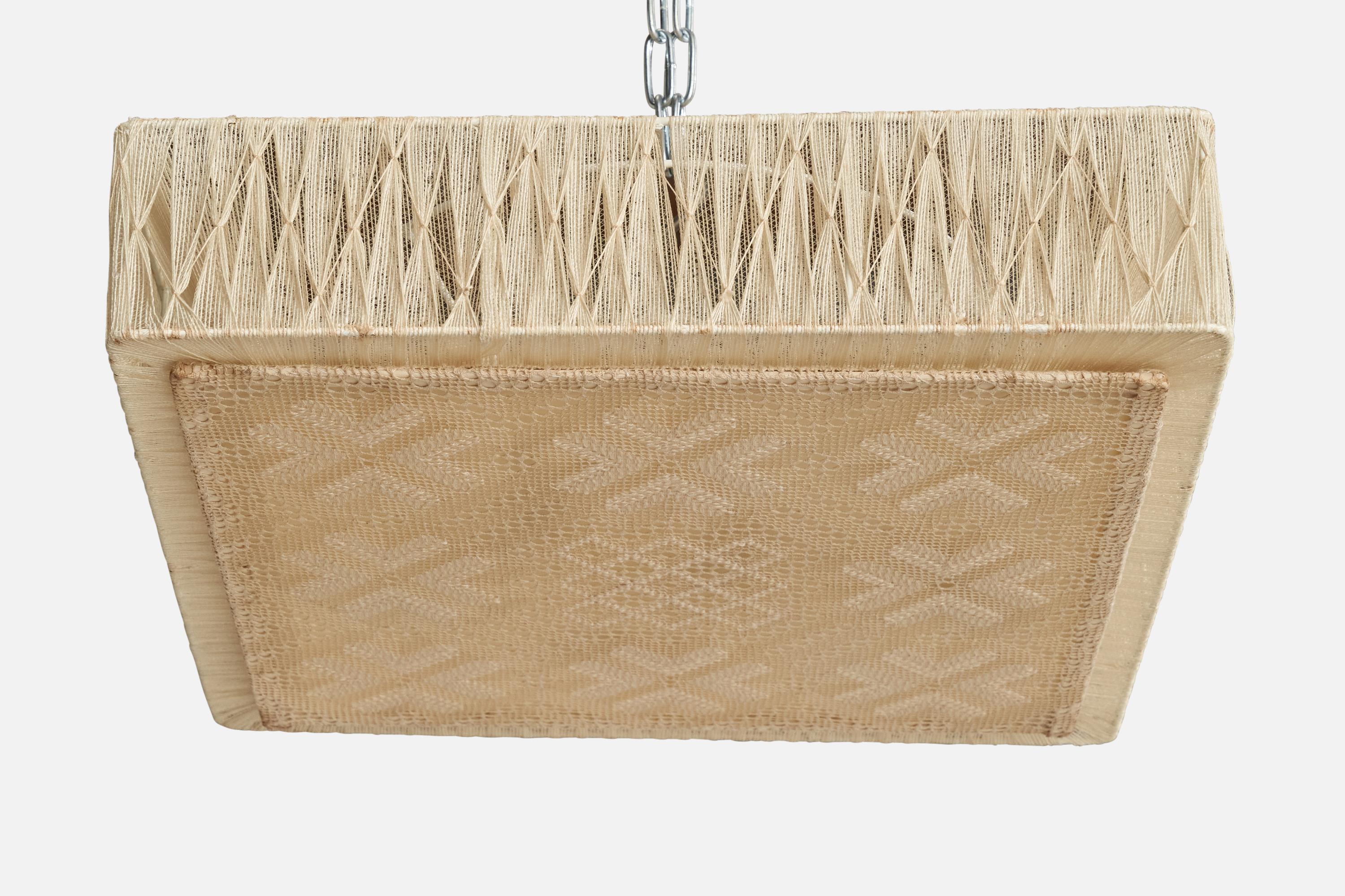 Scandinavian Modern Swedish Designer, Flush Mount, Fabric, Sweden, 1950s