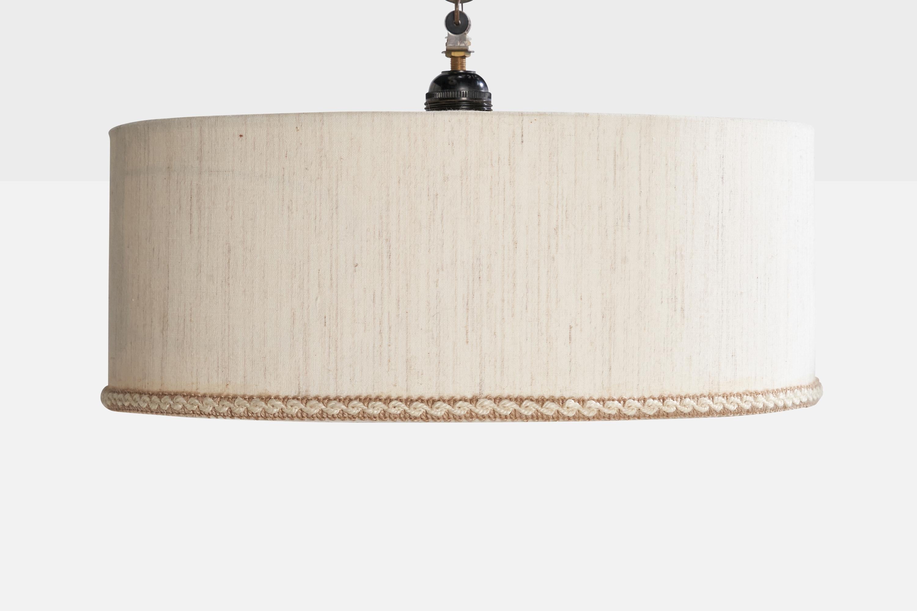Mid-Century Modern Swedish Designer, Flush Mount, Fabric, Sweden, 1950s