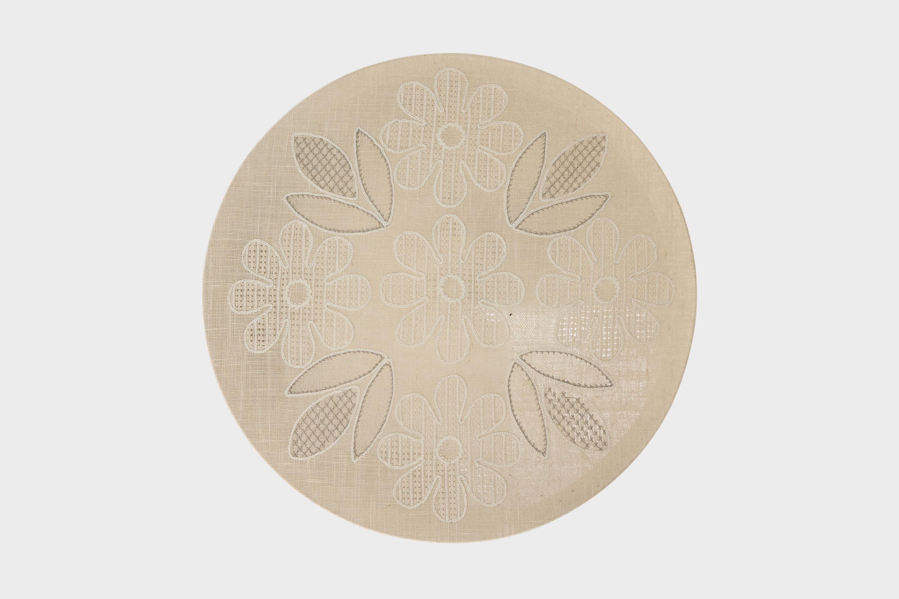 Mid-Century Modern Swedish Designer, Flush Mount, Fabric, Sweden, 1950s