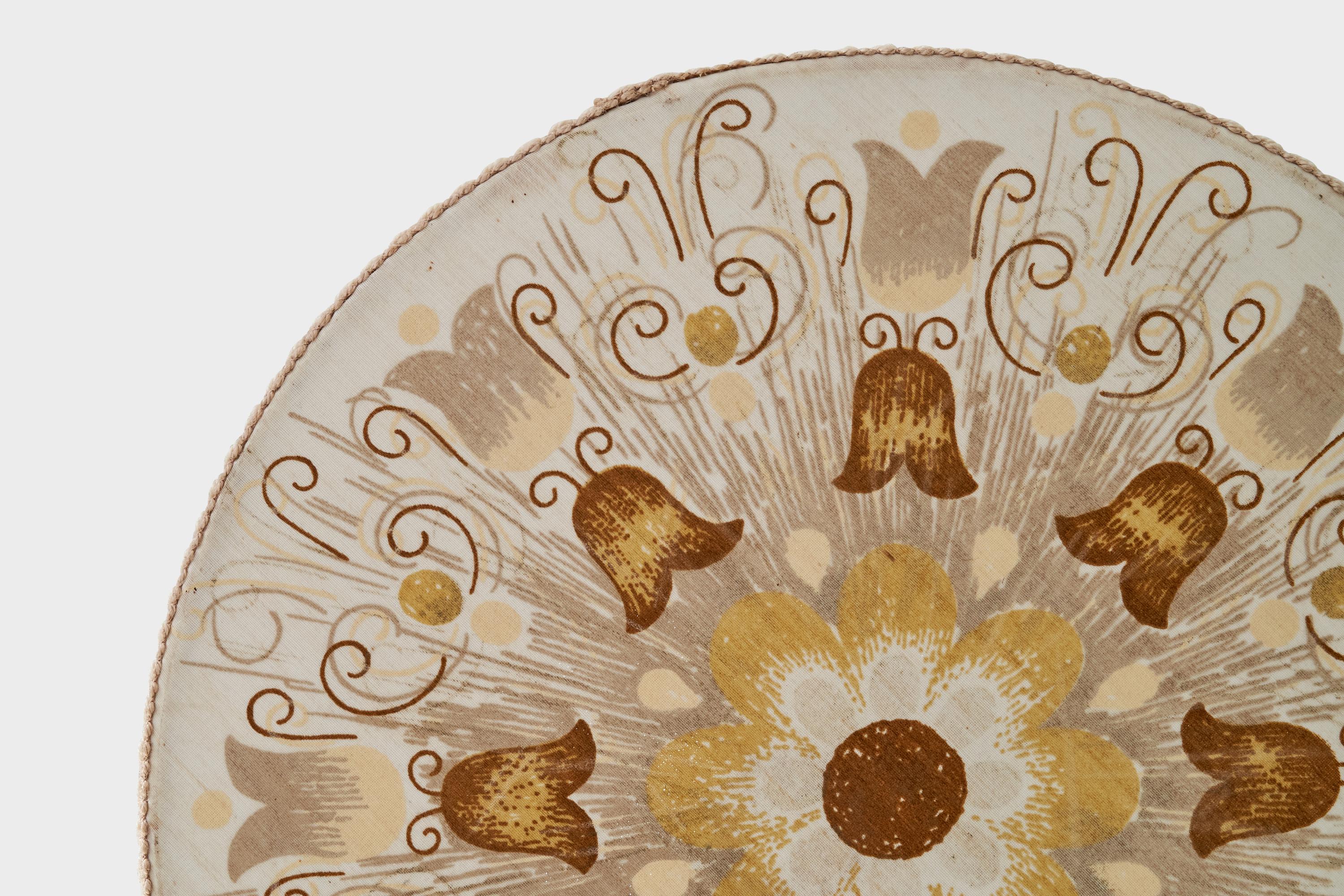 Mid-20th Century Swedish Designer, Flush Mount, Fabric, Sweden, 1950s