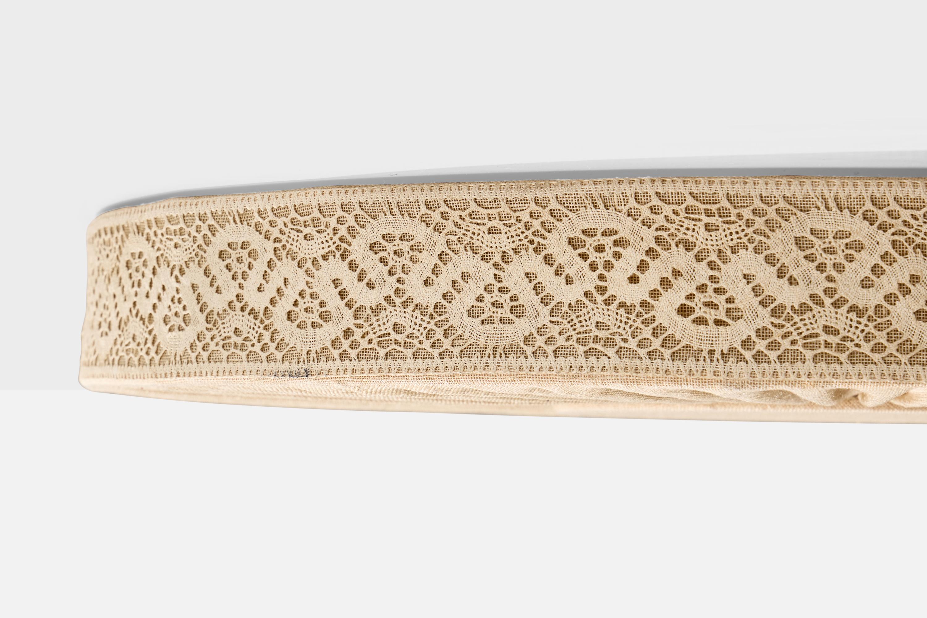 Swedish Designer, Flush Mount, Fabric, Sweden, 1950s. For Sale 1