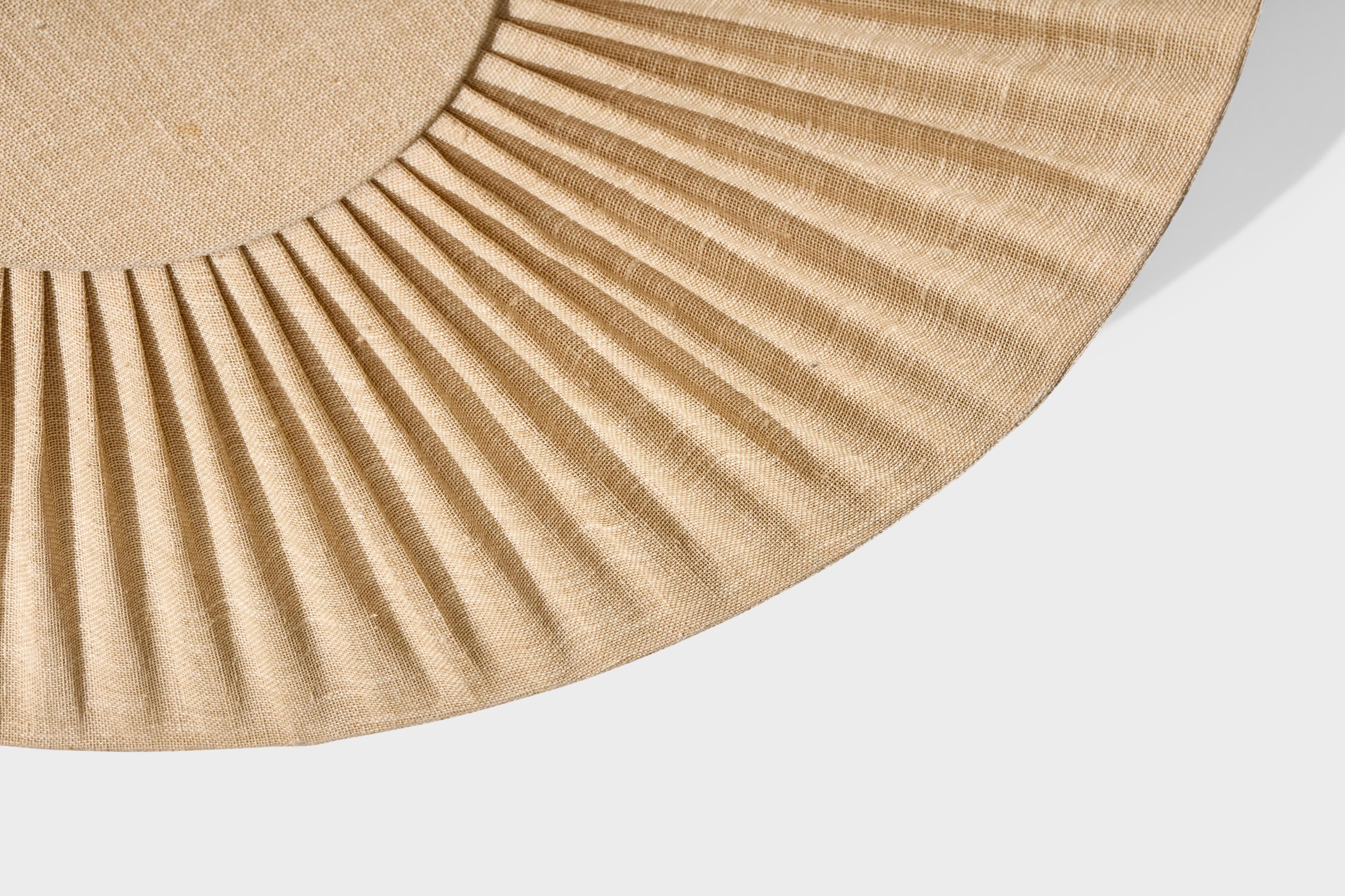 Swedish Designer, Flush Mount, Fabric, Sweden, 1950s. For Sale 2