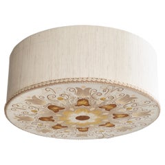 Swedish Designer, Flush Mount, Fabric, Sweden, 1950s