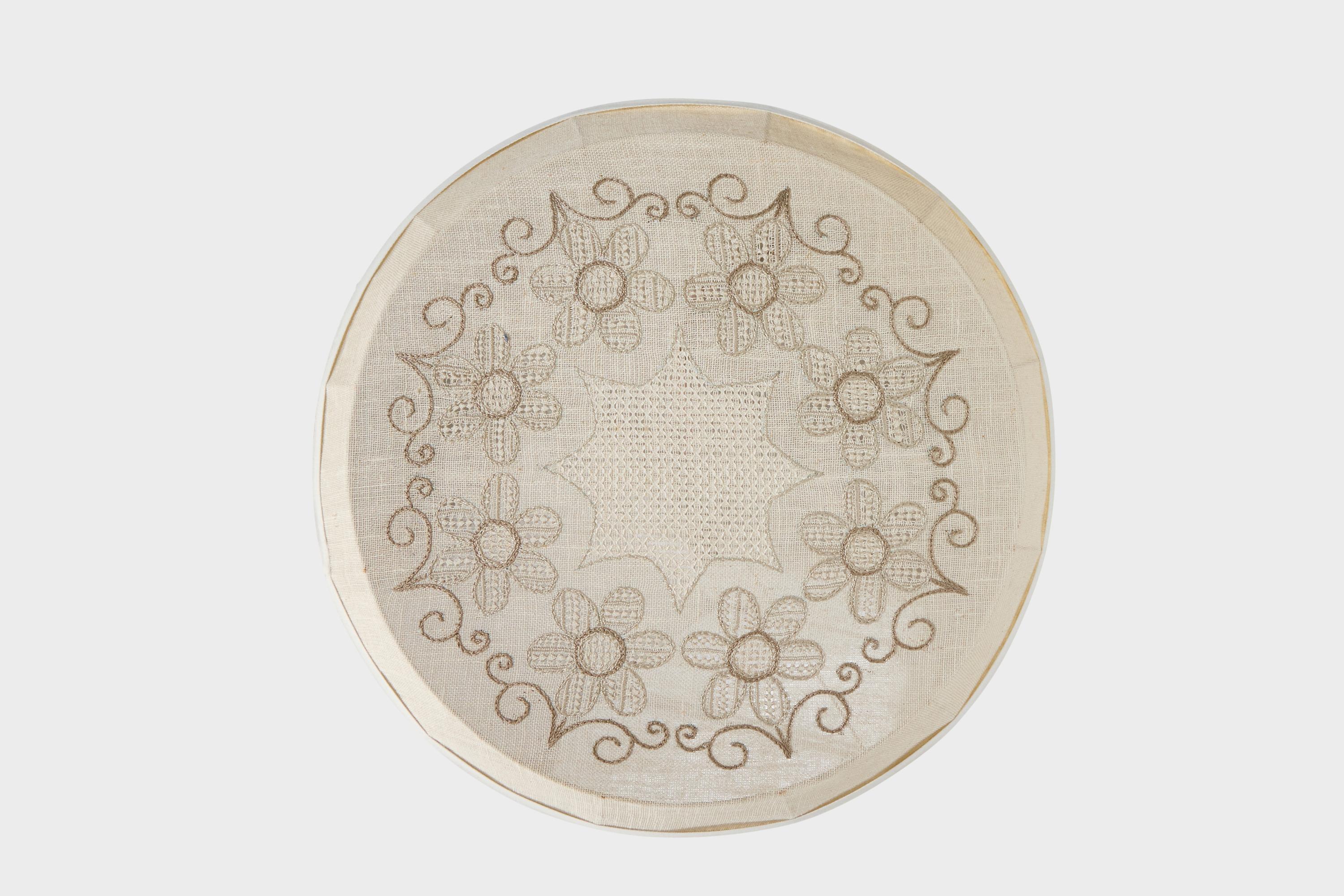 Mid-Century Modern Swedish Designer, Flush Mount, Fabric, Sweden, 1960s For Sale