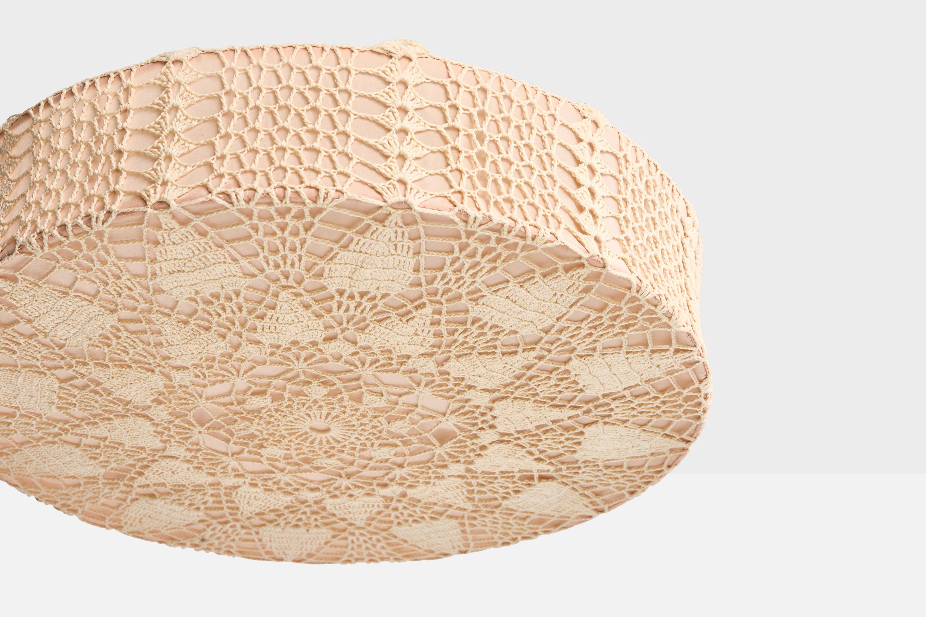 Swedish Designer, Flush Mount, Fabric, Sweden, 1960s For Sale 1