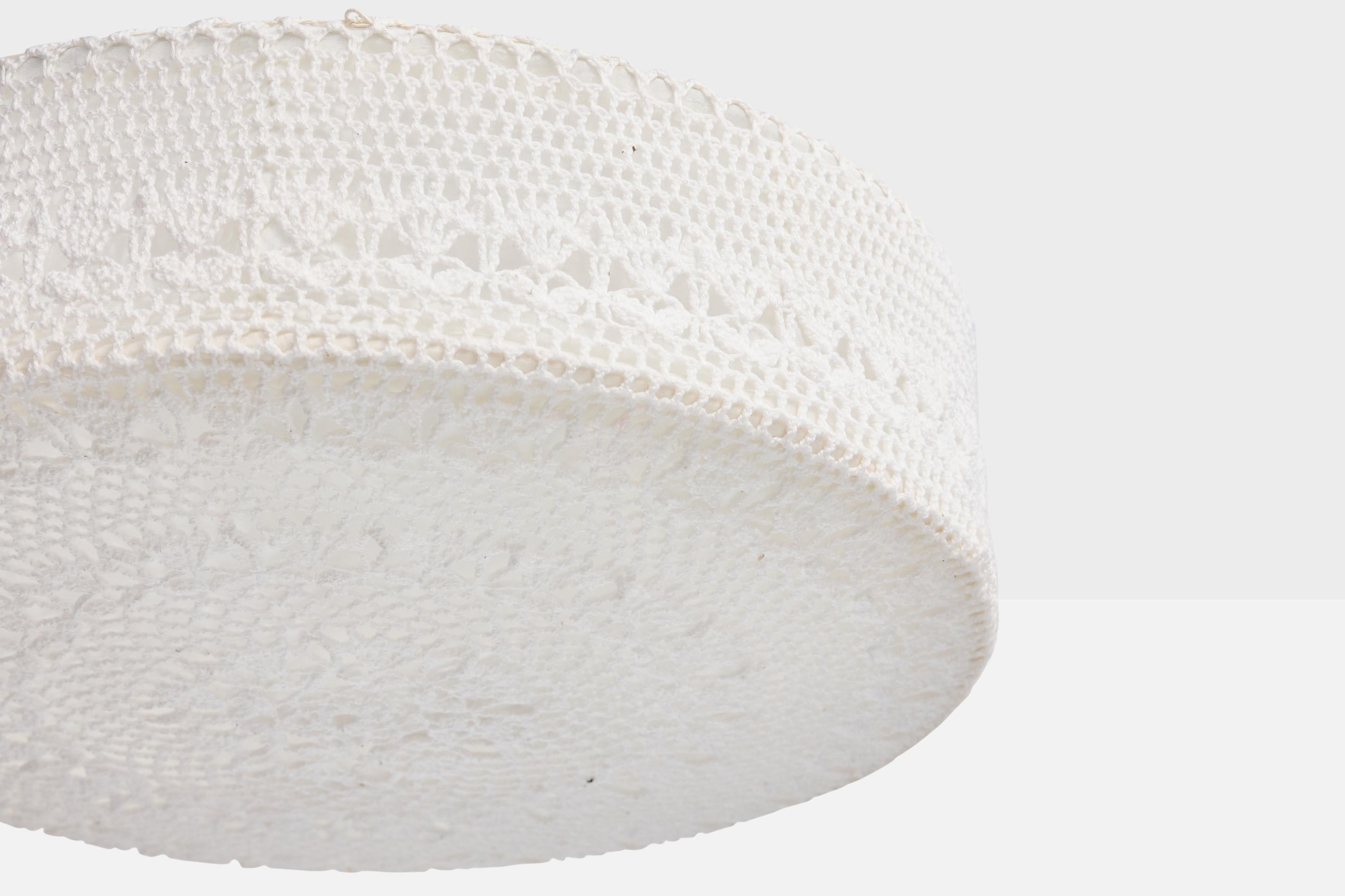 Swedish Designer, Flush Mount, Fabric, Sweden, 1960s For Sale 1