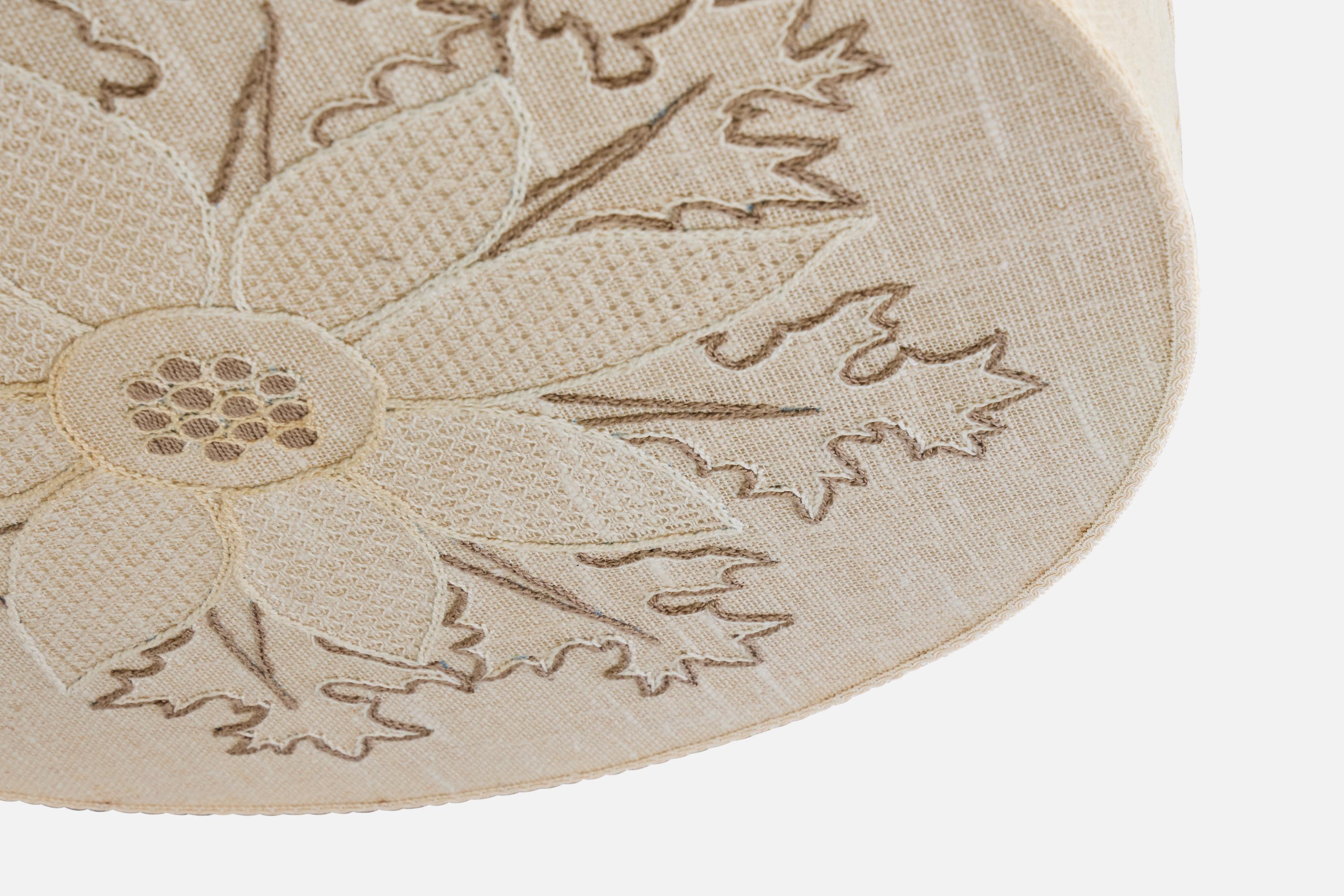 Swedish Designer, Flush Mount, Fabric, Sweden, 1960s For Sale 1