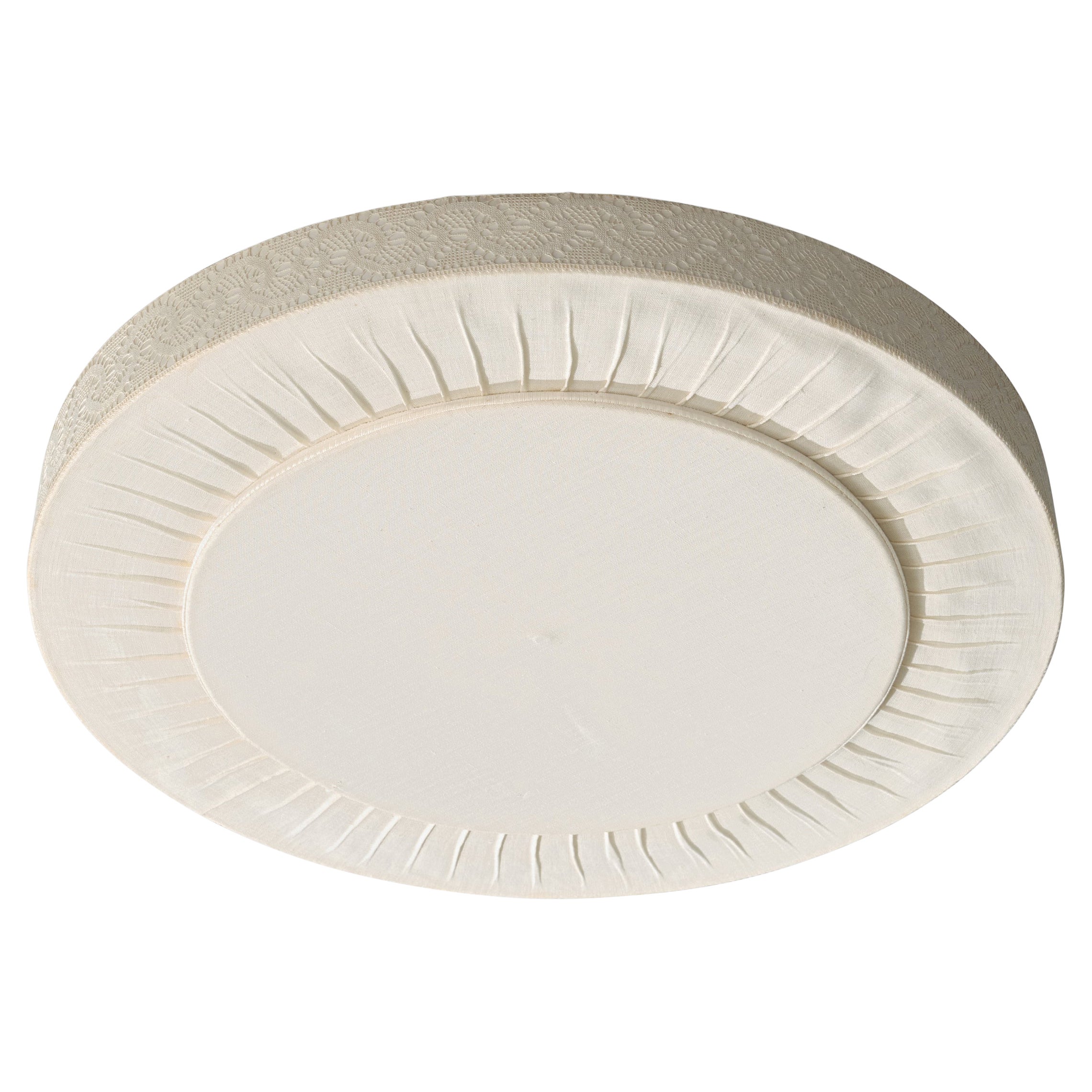 Swedish Designer, Flush Mount, Fabric, Sweden, 1960s For Sale