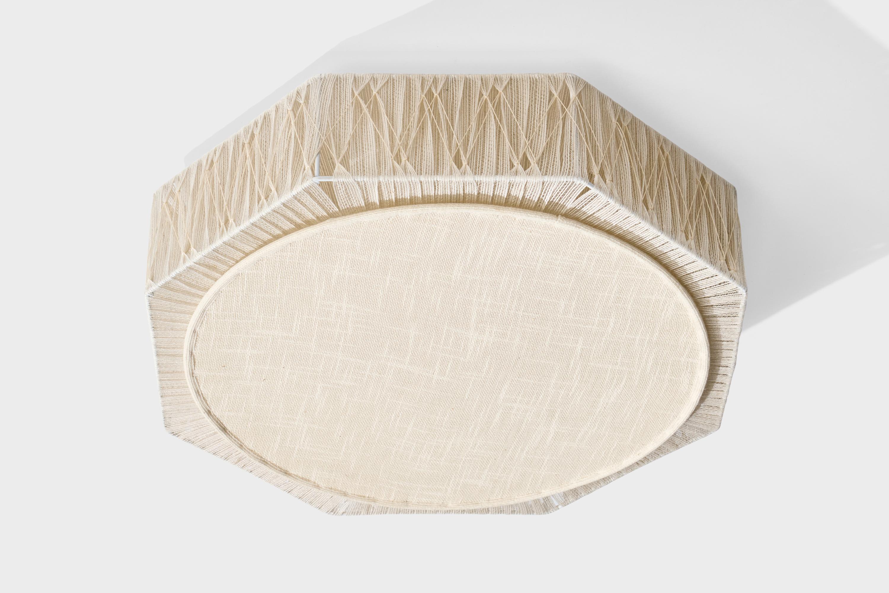 Mid-Century moderno Swedish Designer, Flush Mount, Fabric, Sweden, 1970s in vendita