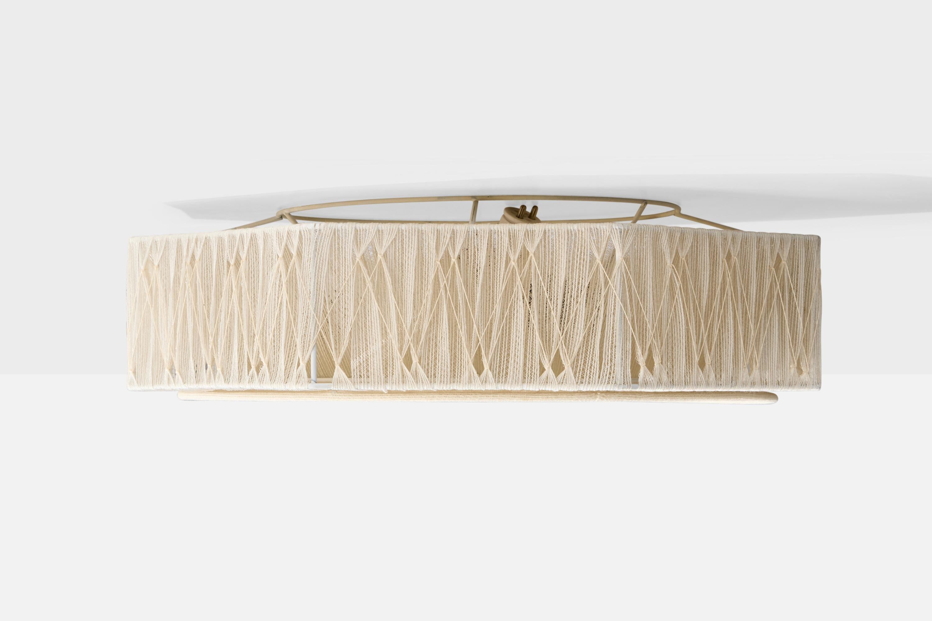 Swedish Designer, Flush Mount, Fabric, Sweden, 1970s In condizioni buone in vendita a High Point, NC