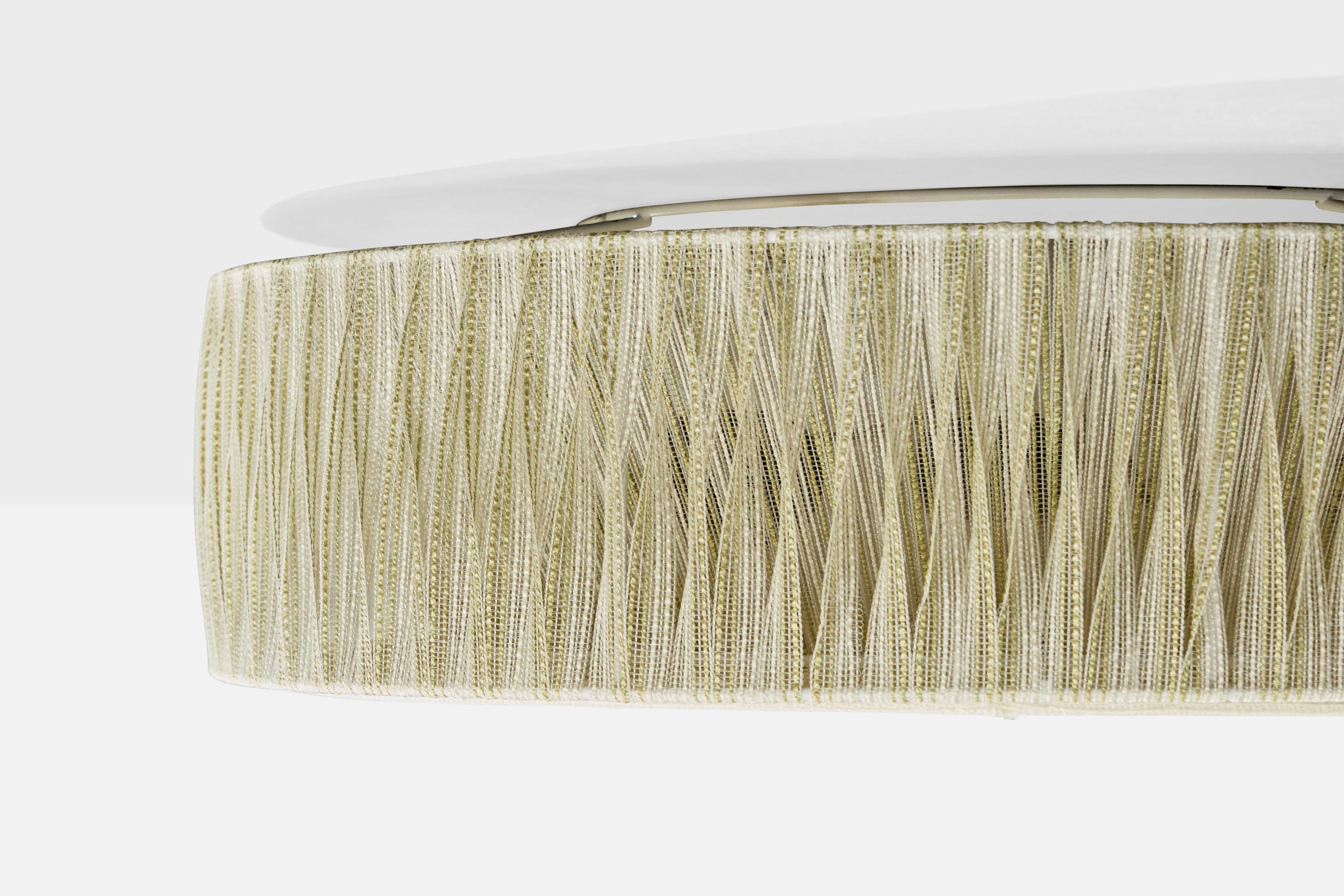 Swedish Designer, Flush Mount, Fabric, Sweden, 1970s In condizioni buone in vendita a High Point, NC