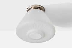 Swedish Designer, Flush Mount, Glass, Chrome, Sweden, 1930s