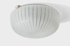 Swedish Designer, Flush Mount, Glass, Metal, Sweden, 1940s