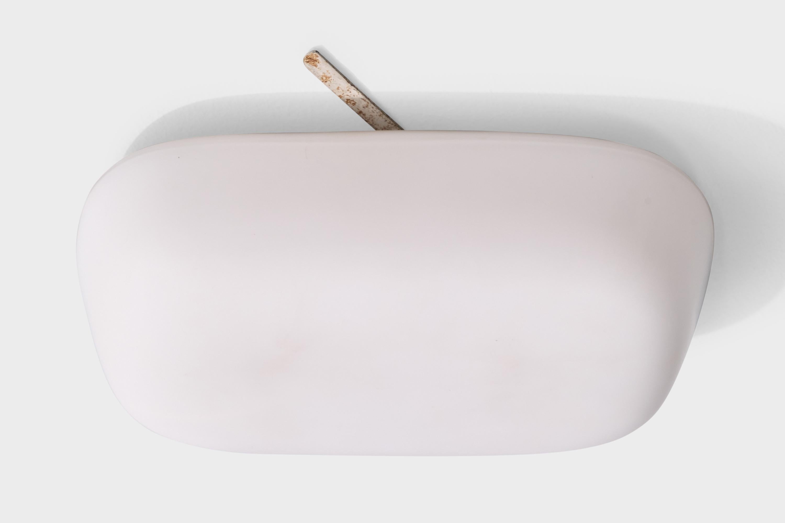 Swedish Designer, Flush Mount, Glass, Metal, Sweden, 1940s In Good Condition For Sale In High Point, NC