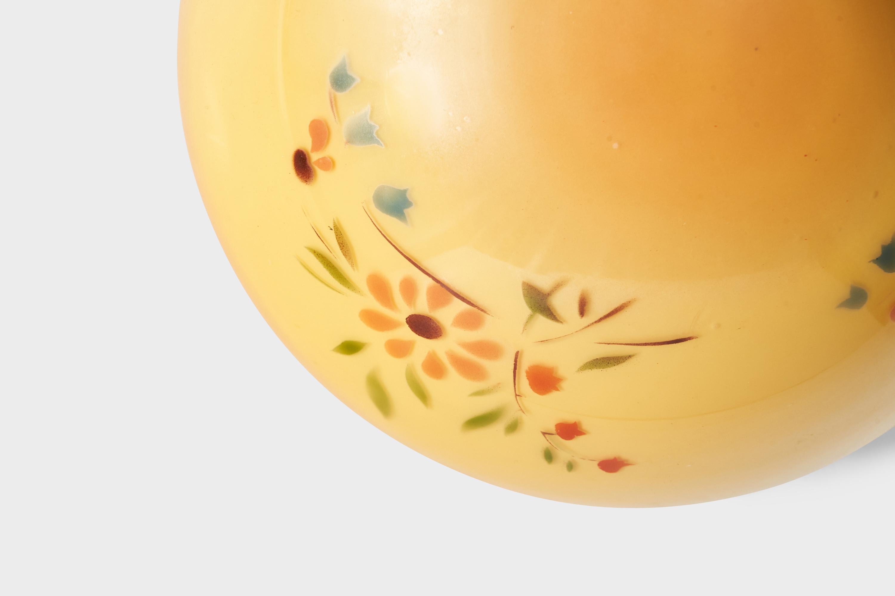 Mid-20th Century Swedish Designer, Flush Mount, Glass, Metal, Sweden, 1940s