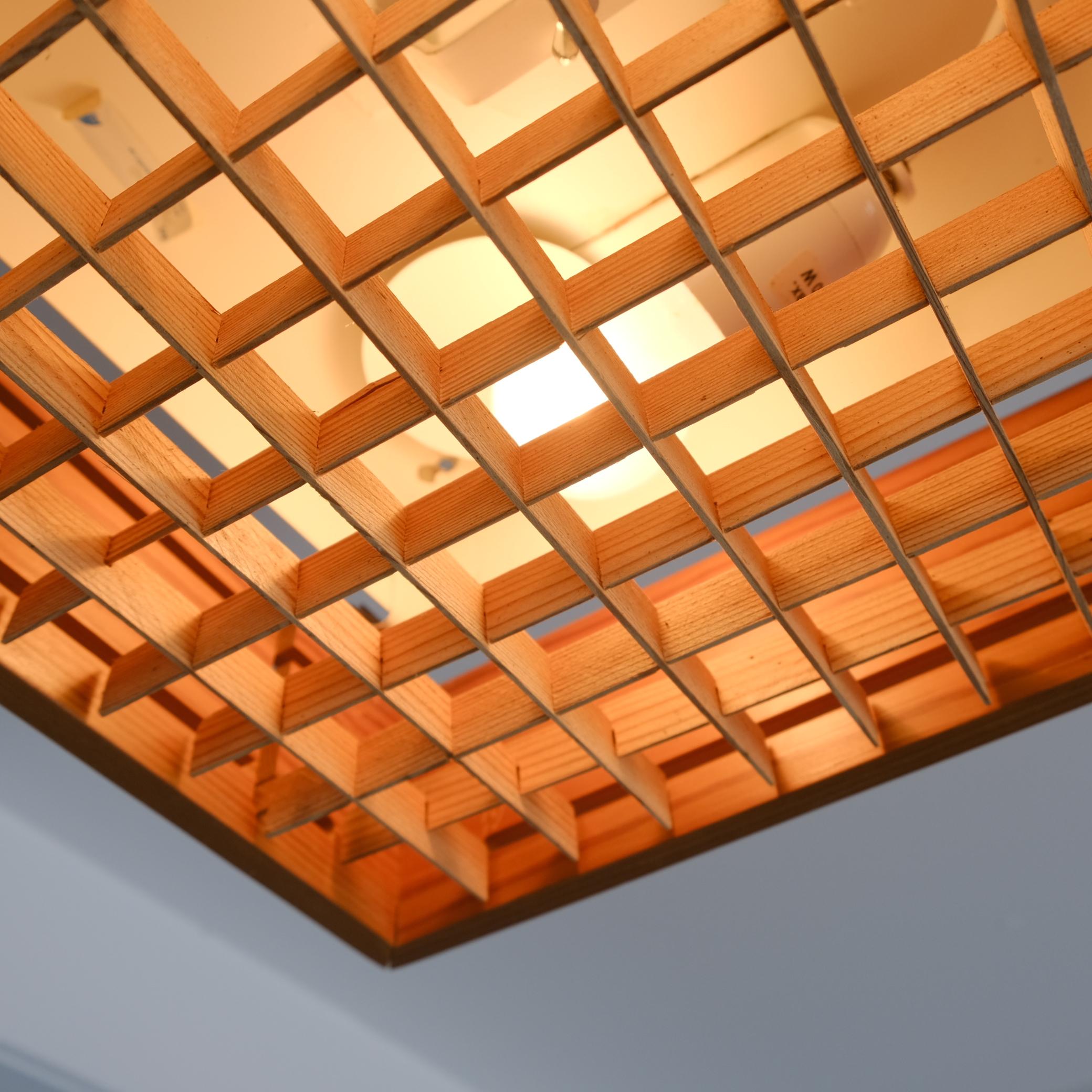 Swedish Designer Flush Mount in Pine, Stockmann Orno Model 72-502, 1970s For Sale 9