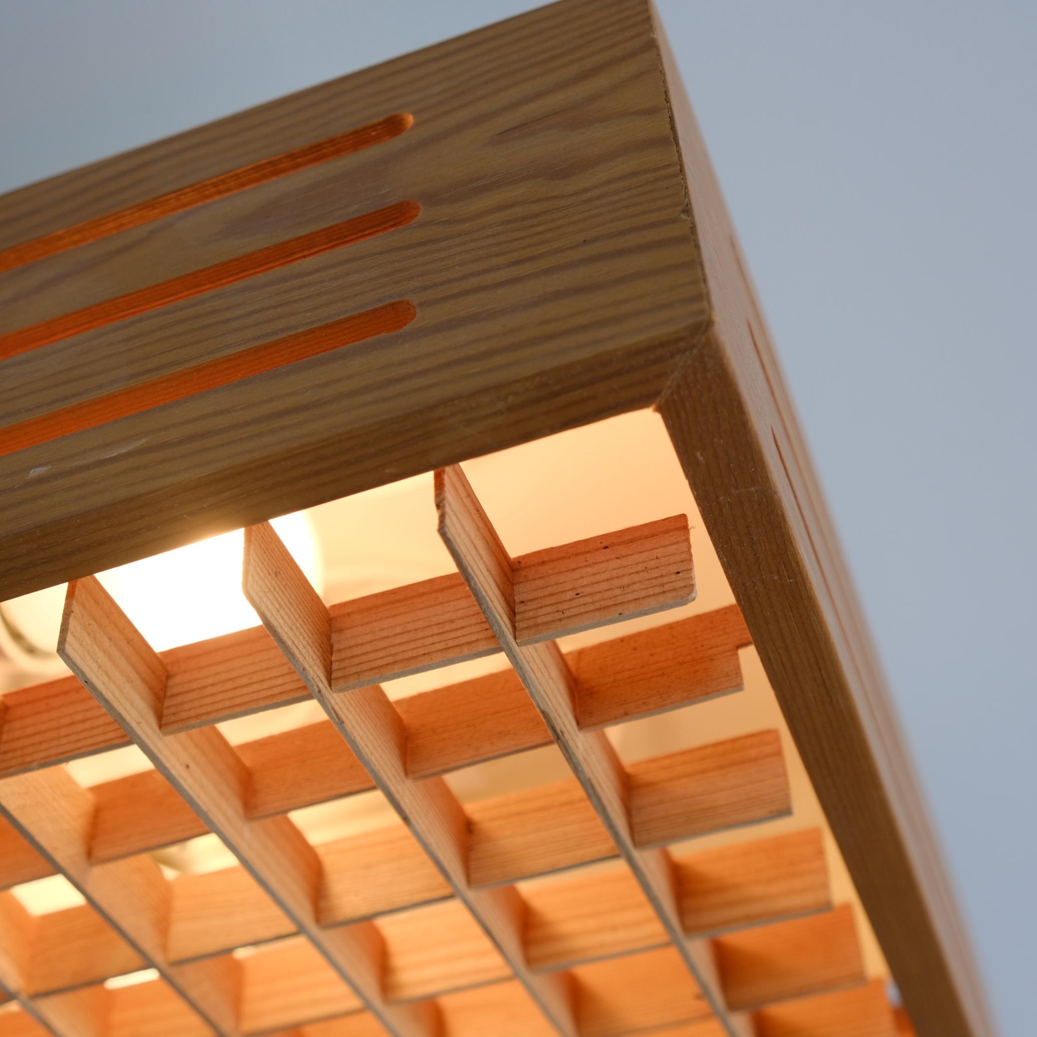 Swedish Designer Flush Mount in Pine, Stockmann Orno Model 72-502, 1970s For Sale 1