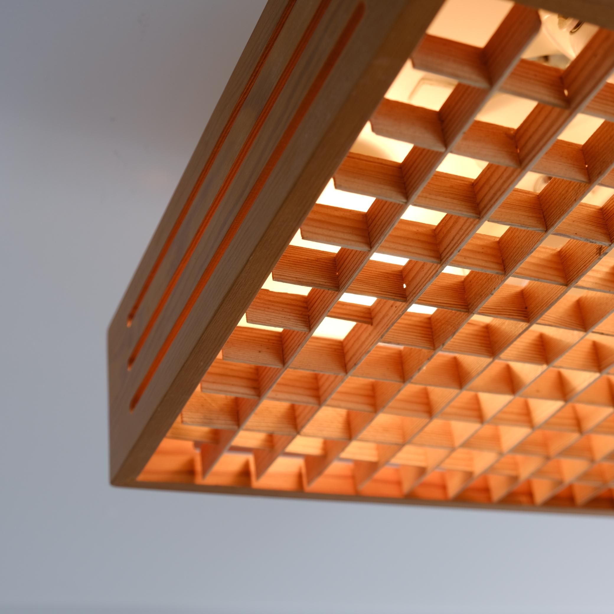 Swedish Designer Flush Mount in Pine, Stockmann Orno Model 72-502, 1970s For Sale 2