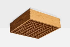 Swedish Designer, Flush Mount, Pine, Metal, Sweden, 1970s