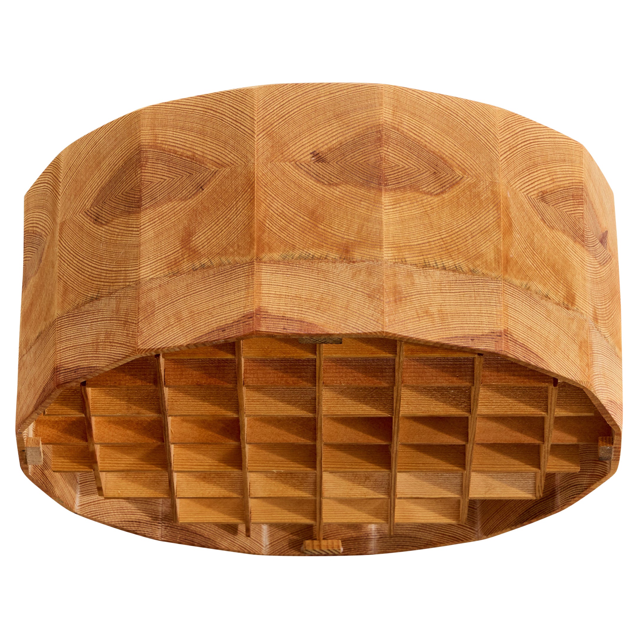 Swedish Designer, Flush Mount, Teak, Sweden, 1970s For Sale