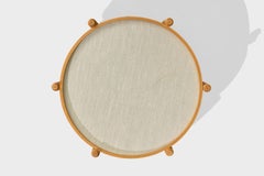 Swedish Designer, Flush Mount, Wood, Fabric, Sweden, 1980s