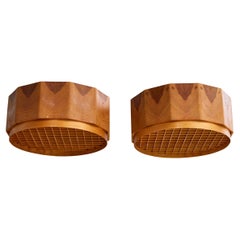 Schwedischer Designer, Flush Mounts, Kiefer, Schweden, 1970er
