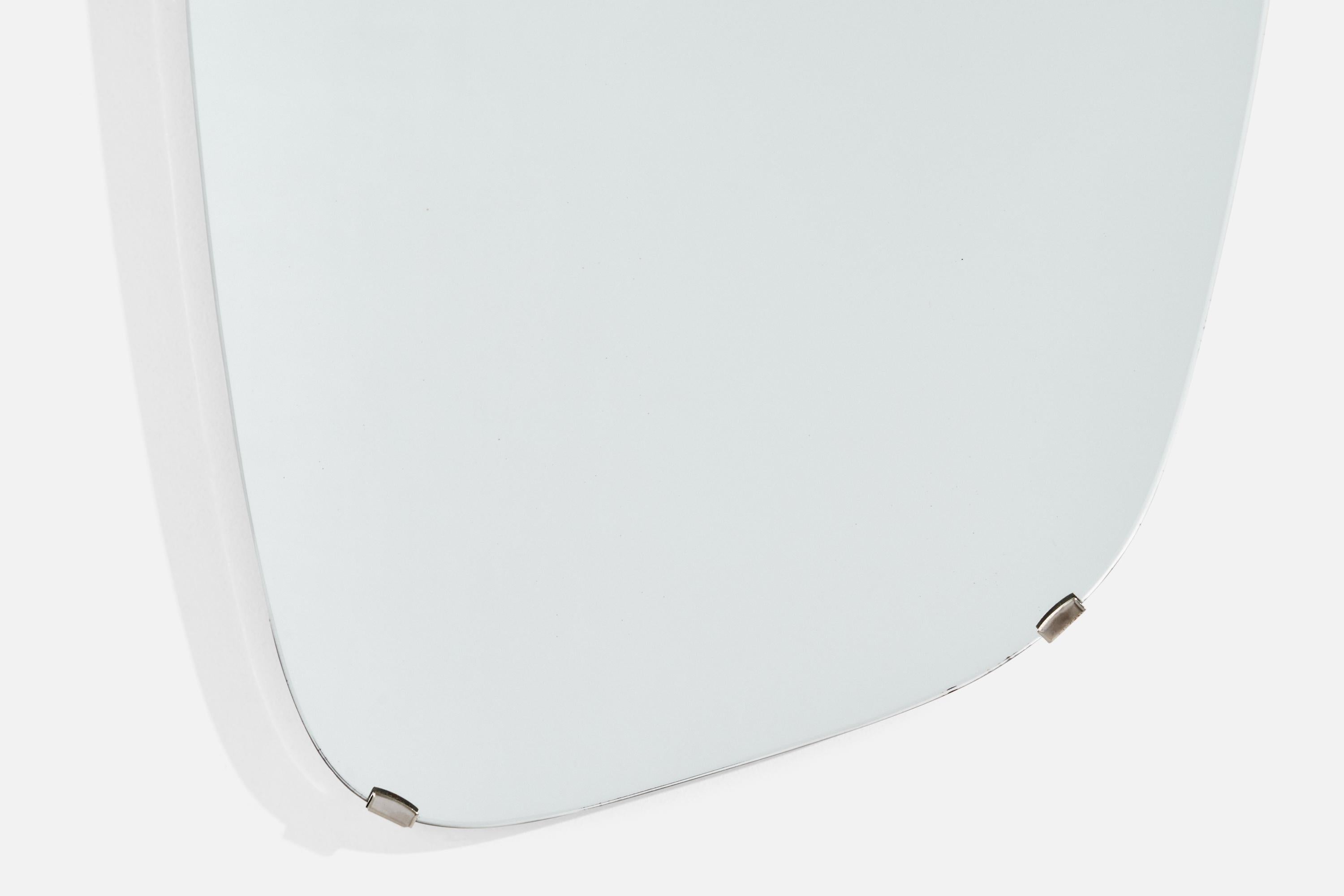 Métal Designer suédois, miroir de forme libre, Wood, metal, Suède, années 1950 en vente