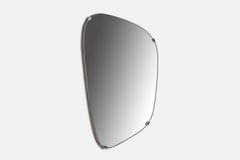 Swedish Designer, Freeform Mirror, Wood, Metal, Sweden, 1950s