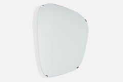 Swedish Designer, Freeform Mirror, Wood, Metal, Sweden, 1950s