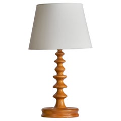 Swedish Designer, Freeform Table Lamp, Pine, Sweden, 1960s