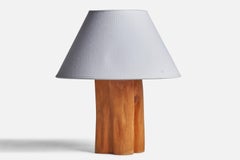 Swedish Designer, Freeform Table Lamp, Wood, Sweden, 1971