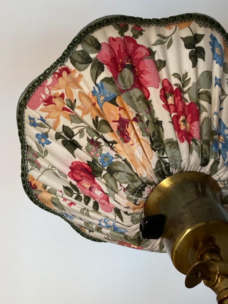 Swedish Designer, Functionalist Wall Light, Brass, Fabric, Sweden ...