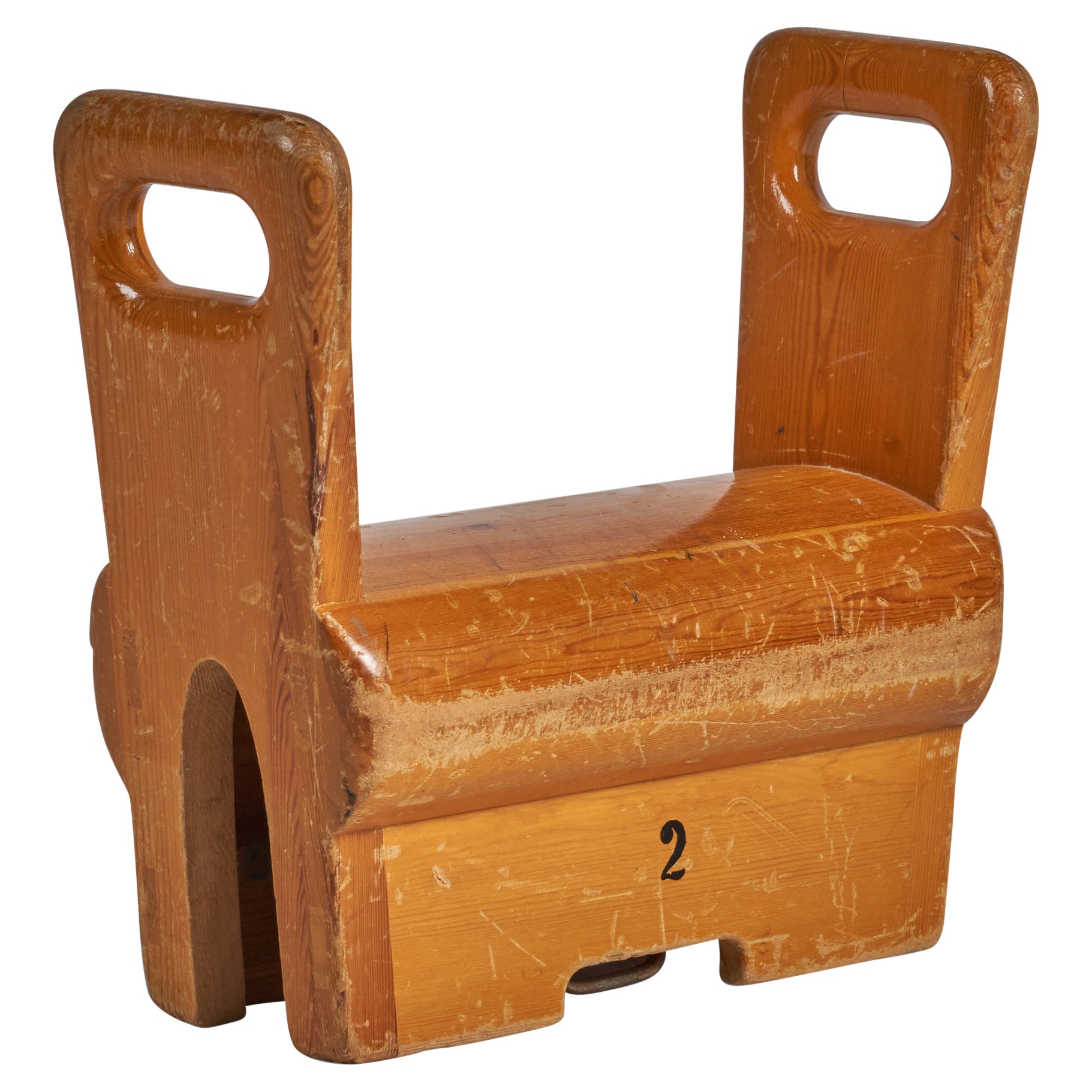Schwedischer Designer, Gymnastikhocker, Kiefernholz, Schweden, 1950er Jahre