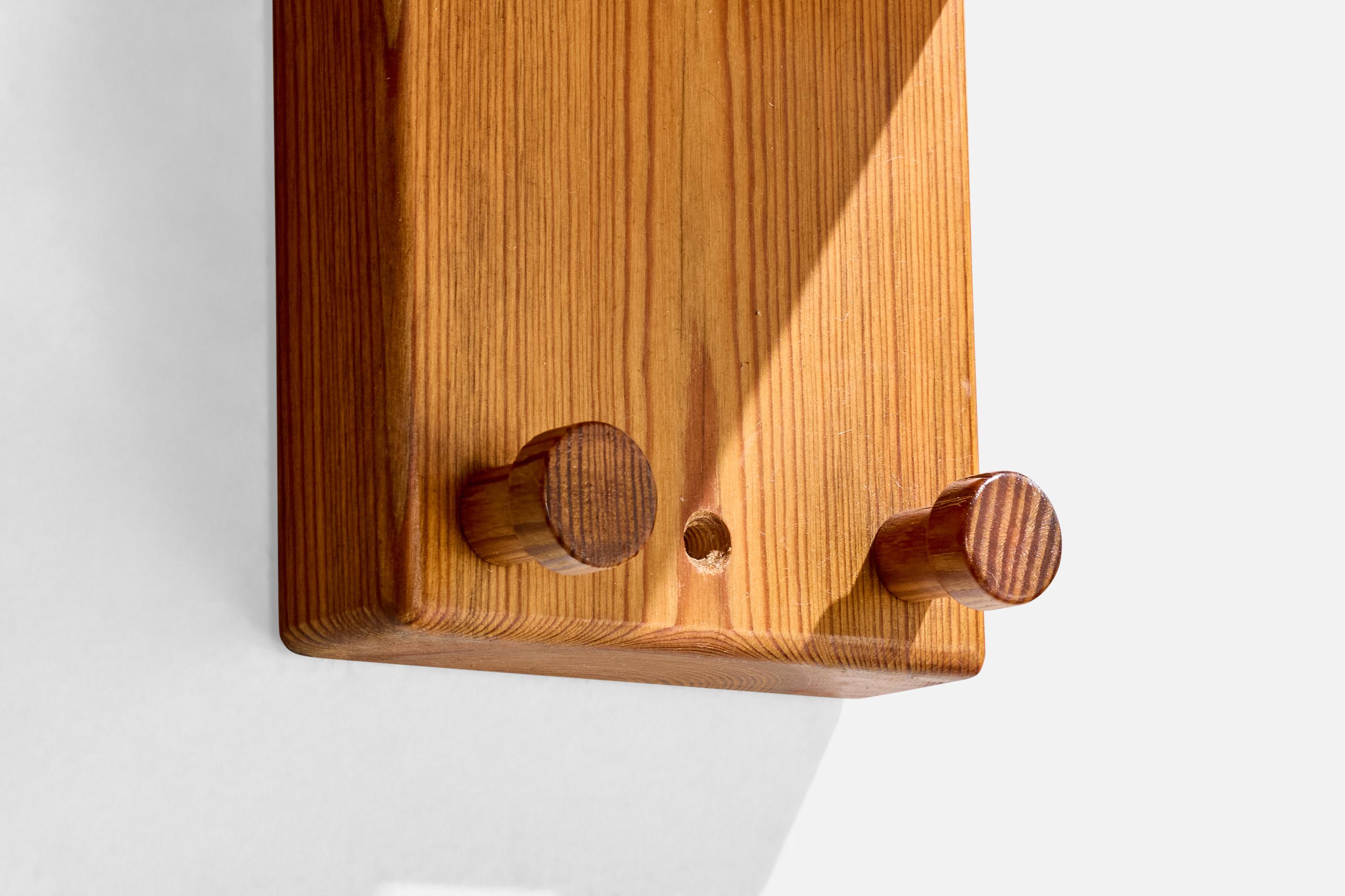 Bois Designer suédois, porte-chapeaux, pin, Suède, années 1970 en vente