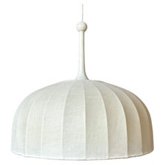 Swedish Designer Josef Frank Style Textile Dome Pendant, 1960s