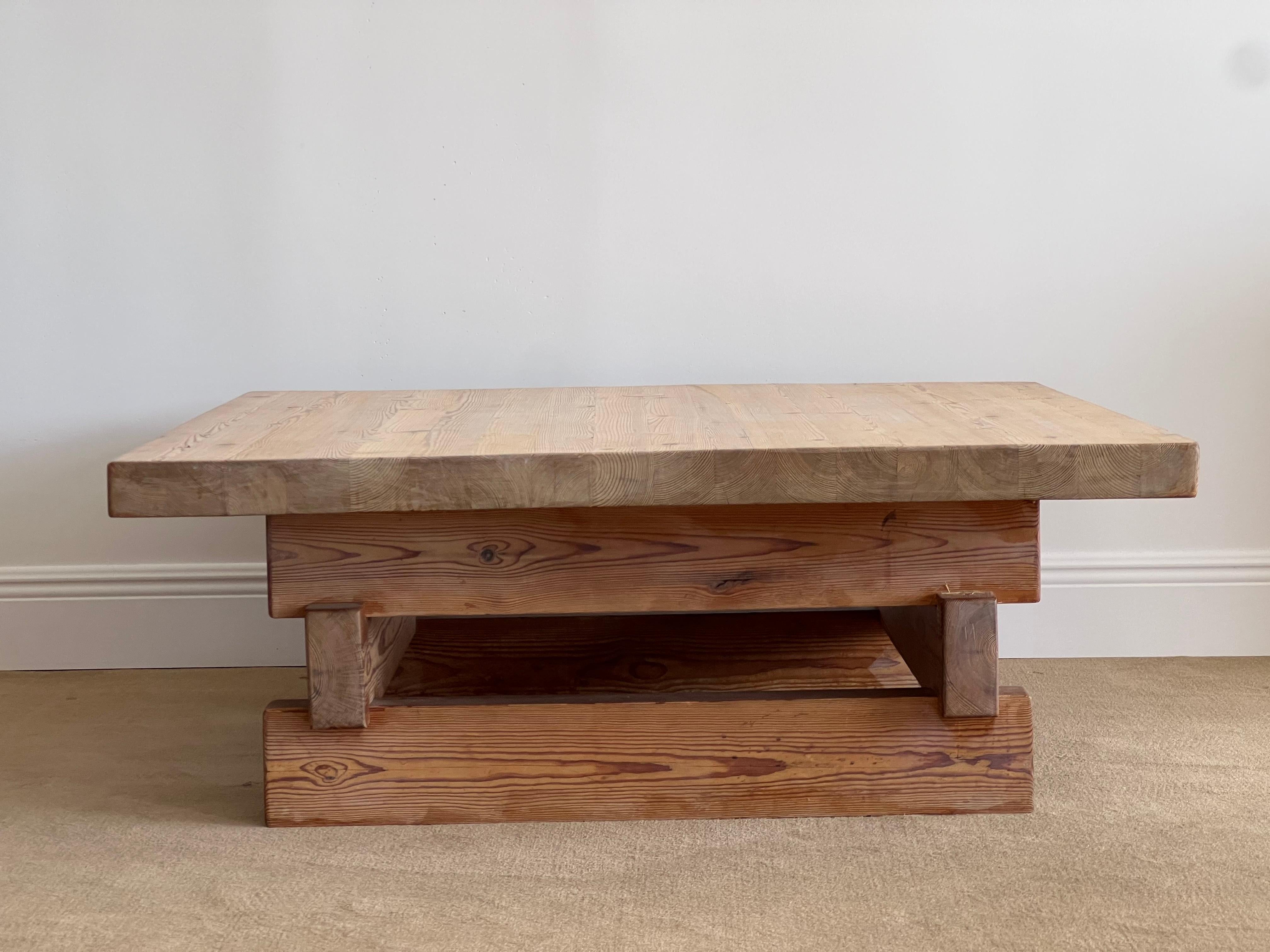 Late 20th Century Swedish Designer, Large Coffee / Cocktail Table, Pine, Sweden, 1970s