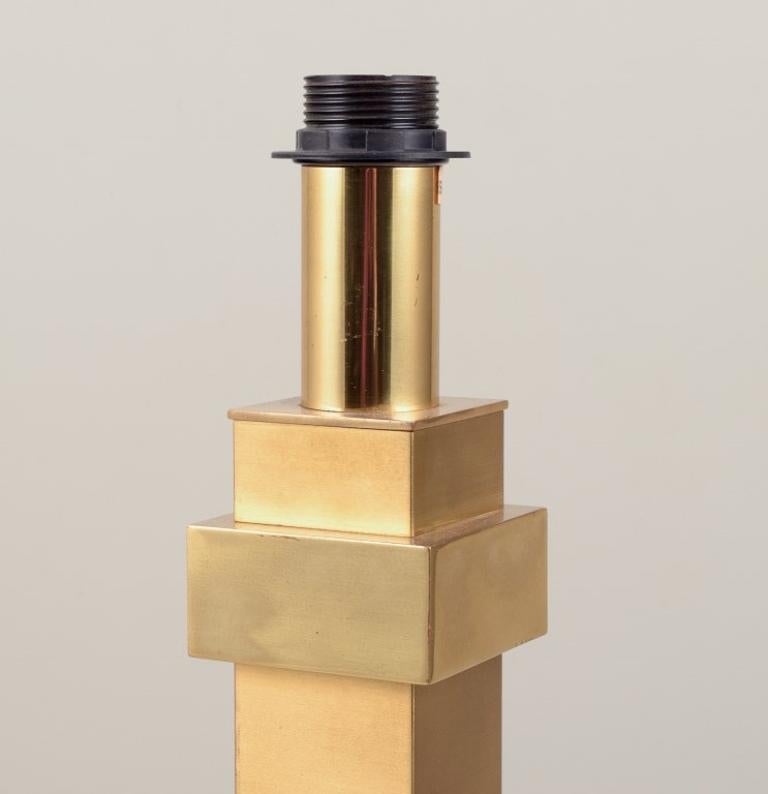 Late 20th Century Swedish designer, large table lamp in brass. Modernist Scandinavian design. For Sale
