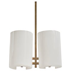 Swedish Designer, Large Wall Light, Brass, Acrylic, Sweden, C. 1970s