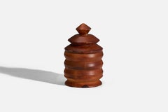 Schwedischer Designer, Krug mit Deckel, Kiefer, Schweden, 1960er Jahre