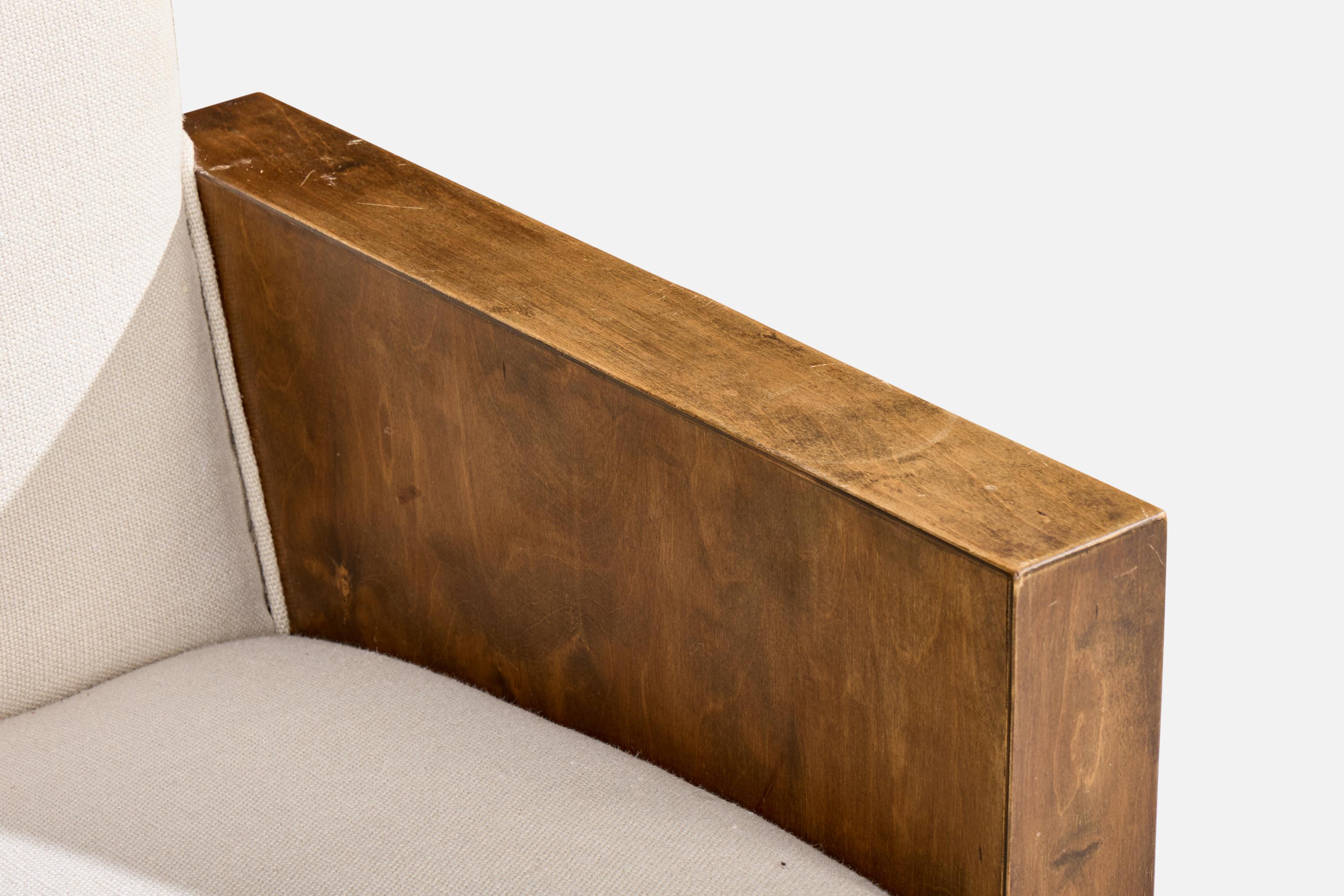 Designer suédois, fauteuil de salon, bouleau, tissu, Suède, années 1930 en vente 2
