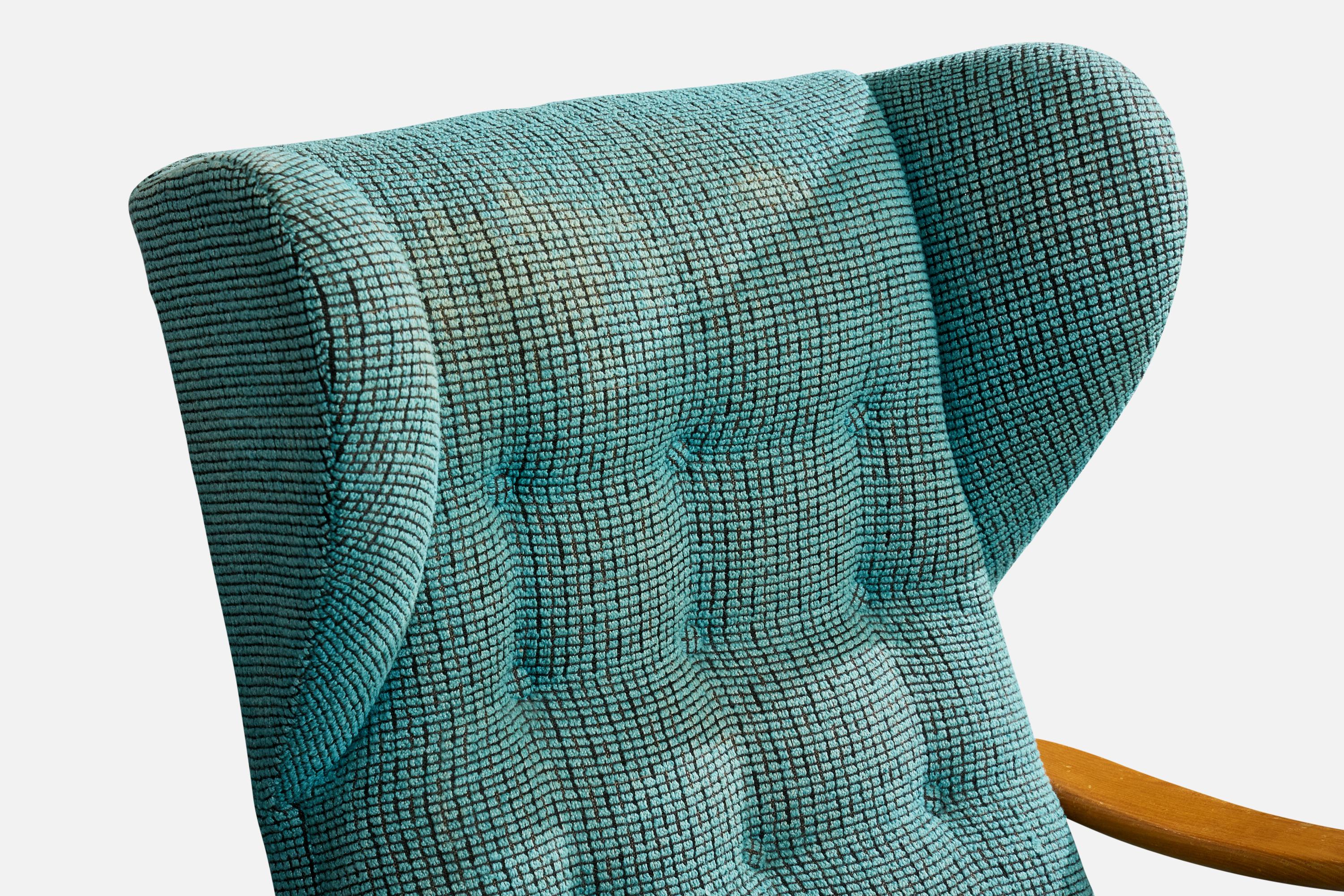 Diseñador sueco, Silla de salón, Abedul, Tela, Suecia, década de 1940 en venta 2