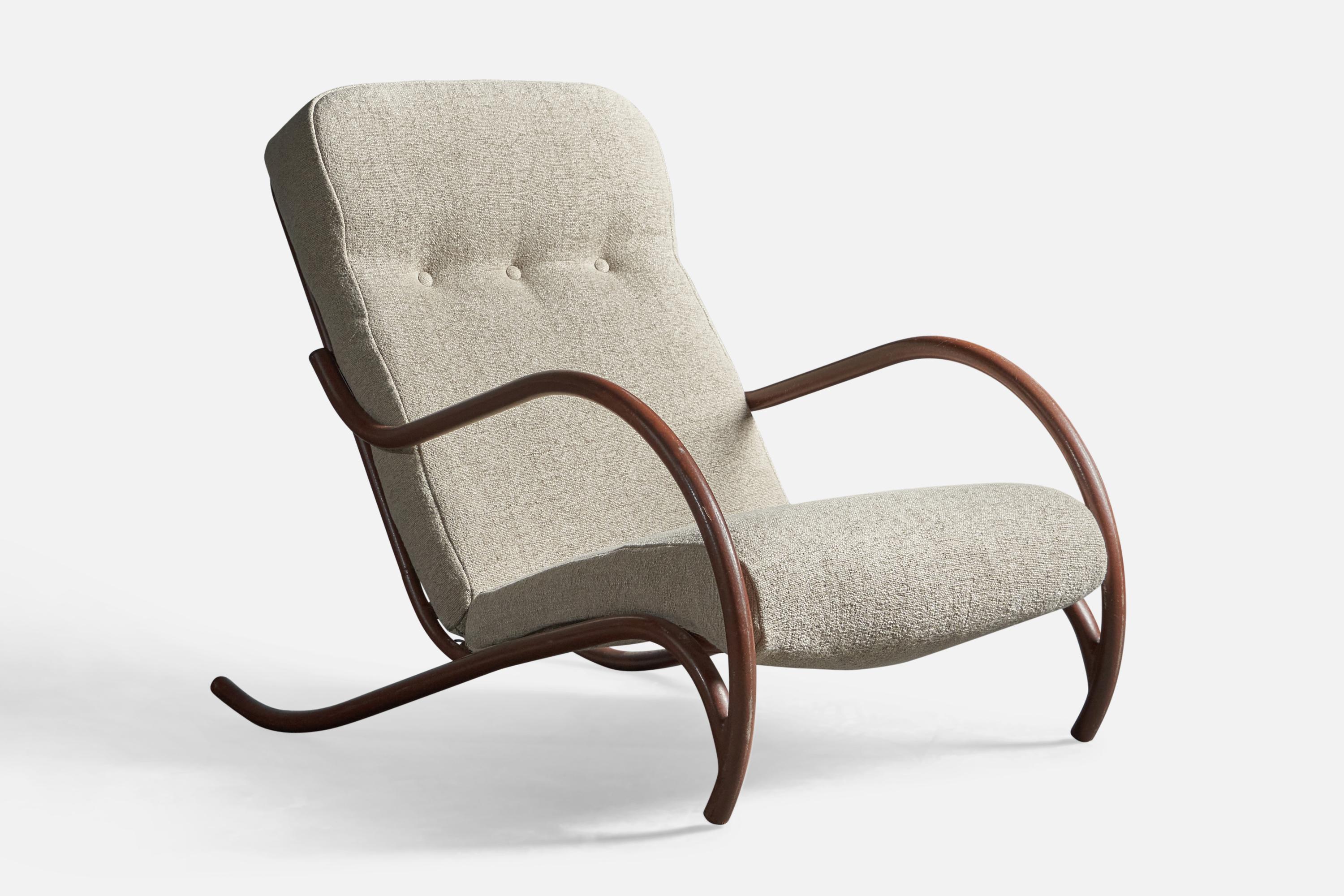 Sillón tubular de metal y tela, diseñado y fabricado en Suecia, c. 1930.