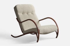 Swedish Designer, Lounge Chair, Metal, Fabric, Sweden, 1930s