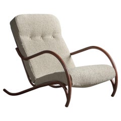 Vintage Swedish Designer, Lounge Chair, Metal, Fabric, Sweden, 1930s